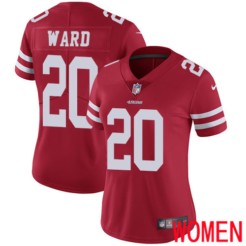 San Francisco 49ers nike_49ers_1942Limited Red Women Jimmie Ward Home NFL Jersey 20 Vapor Untouchable